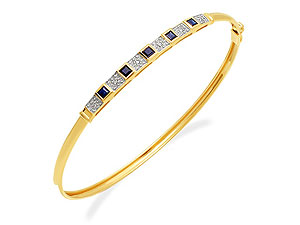 9ct gold Sapphire and Diamond Bangle 046289