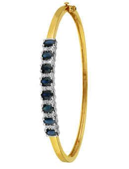 9ct gold Sapphire and Diamond Bangle 12110012