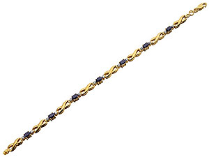 9ct Gold Sapphire And Diamond Bracelet - 049766