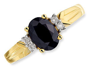 9ct gold Sapphire and Diamond Cluster Ring 046706-J