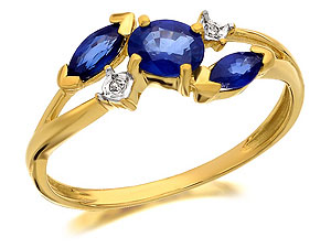 Sapphire And Diamond Corsage Ring -