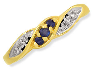 Sapphire and Diamond Crossover Cluster Ring 046495-J