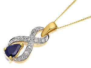 9ct Gold Sapphire And Diamond Figure Of Eight