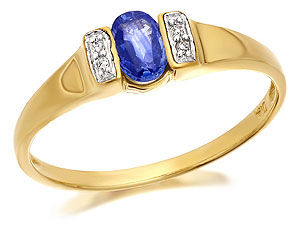 9ct Gold Sapphire And Diamond Ring - 046417