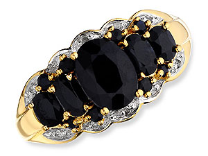9ct gold Sapphire and Diamond Ring 046407-Q