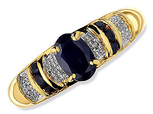 9ct gold Sapphire and Diamond Ring 046408-L