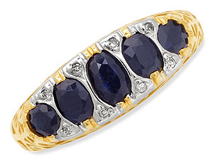 9ct gold Sapphire and Diamond Ring 046472-J