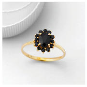 9ct Gold Sapphire Cluster Ring, N