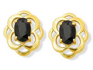 9ct Gold Sapphire Stud Earrings 10mm - 070908