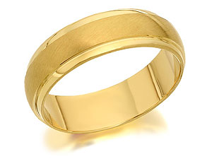 9ct Gold Satin And Polished Brides Wedding Ring