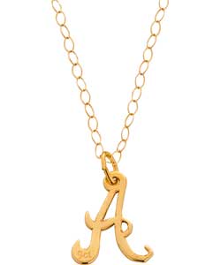 9ct Gold Scroll Initial Pendant - Letter A