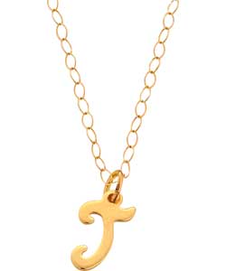 9ct Gold Scroll Initial Pendant - Letter J