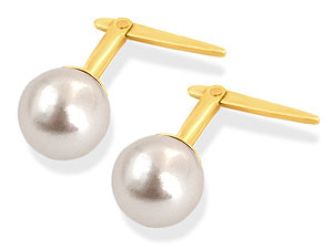 9ct gold Simulated Pearl Andralok Earrings 073987