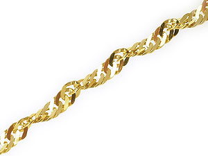 9ct Gold Singapore Bracelet 7.5` - 077570