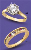9ct gold Single CZ Solitaire Ring