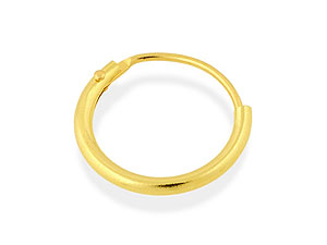 9ct Gold Single Hinged Hoop Earring 10mm - 073417