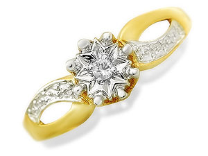 9ct gold Single Stone Diamond Ring 045137-K