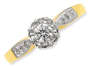 9ct gold Single Stone Diamond Ring 045171-P