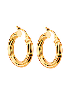 9ct gold Small Twist Hoop Earrings