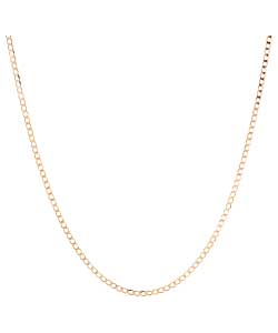 9ct Gold Solid Diamond Cut Curb Chain - 46cm/18in