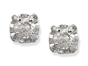 9ct gold Solitaire Diamond Earrings 045589