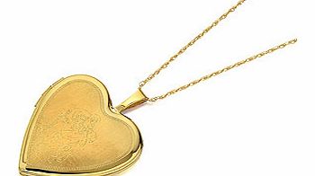 9ct Gold St Christopher Heart Locket And Chain -