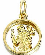 9ct Gold St. Christopher Medallion 14mm - 075378
