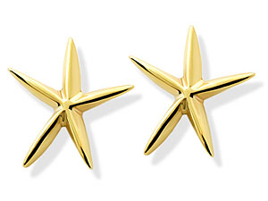 9ct Gold Star Earrings 070111