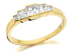 9ct Gold Stepped Cubic Zirconia Ring EXCLUSIVE