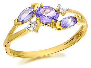 9ct Gold Tanzanite And Diamond Floral Bouquet