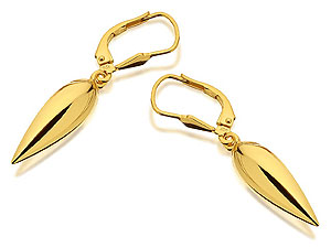 9ct Gold Teardrop Earrings 20mm drop - 071214