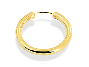 9ct gold Torc-Style Single Hoop Earring 073421