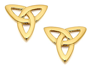 9ct Gold Triangular Celtic Earrings 11mm - 070675