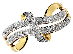 9ct gold Triple Band Diamond Half Eternity Ring 048071-N