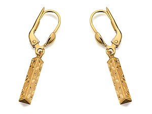 9ct Gold Triple Sided Star Design Earrings 30mm