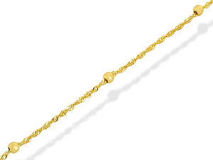 9ct Gold Twisted Bracelet 7.25` - 077586