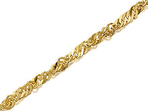 9ct gold Twisted Curb Link 2mm Singapore Chain -