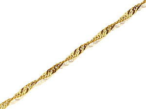 9ct Gold Twisted Curb Singapore Chain 18`