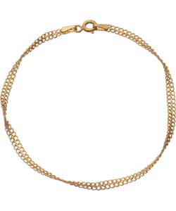 9ct Gold Twisted Double Curb Bracelet