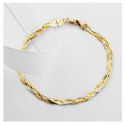9CT GOLD TWO TONE HERRINGBONE BRACELET
