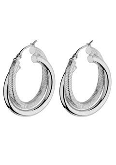 9ct gold Two Twist Hoop Earrings `200BC194/99 WG
