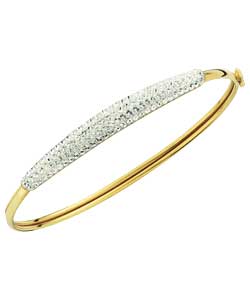 9ct gold White Crystal Pave Bangle