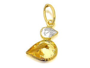 9ct Gold Yellow And White Cubic Zirconia Duck