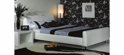 A And I Beds Star Collection Snow 5FT Kingsize Leather Bedstead