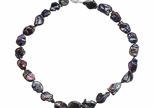 A B Davis Keshi River Pearl Necklace, Black