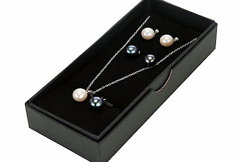 A B Davis Sterling Silver Black and White