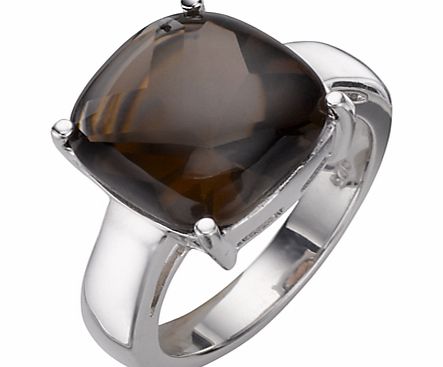 A B Davis Sterling Silver Smoky Quartz Ring, Brown