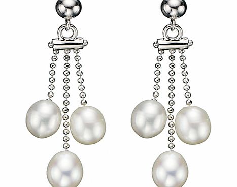 Sterling Silver Triple Pearl Drop