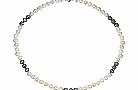 A B Davis Two Tone Spaced River Pearl Necklace,