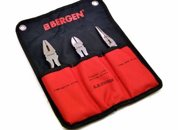 A B Tools 3pc professional plier set (combination / cutters and long nose) AT125